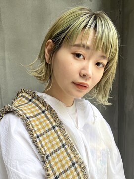 ローリー(Rowlly) #外ハネ#ボブ#ハイトーン#イエロー2