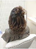ハーフアップお団子