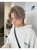 ハイトーンホワイトベージュ10代20代メンズウルフレイヤーカット