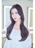 大人かわいい前髪セシルカットココアブラウンフリンジウェーブ