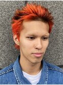 三毛猫カラーオレンジブラウンベージュデザインカラー派手髪