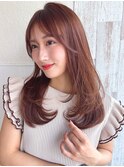 みきなセミディレイヤー小顔ひし形2wayバング顔まわり30代前髪