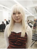 ケアブリーチハイトーン抜きっぱなしホワイトブロンドカラー