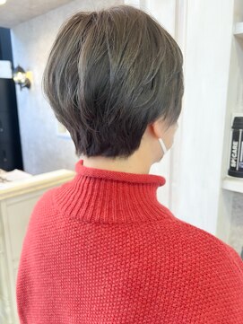 キャアリー(Caary) 福山市美容室Caaryブリーチダブルカラーグレージュショートヘア
