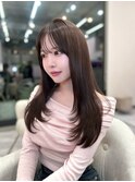 韓国ブラウンベージュカラー×顔周り韓国カット/髪質改善/新宿k