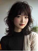 ノラ シブヤ(NORA)&nbsp;小顔ミディアムパーマミディアムデジタルパーマボブパーマ前髪