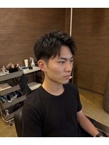 ワンワンオー バーバーショップ 博多店(@110 BARBER SHOP)&nbsp;サイドパートローフェードミドルフェード無造作ヘアナードヘア