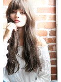 ロングヘア/デジタルパーマ/透明感/イルミナカラー/小顔前髪