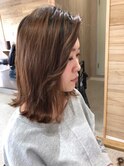 切りっぱなしかきあげスタイル
