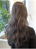 小顔セミウェットウェーブピンクベージュハイライトカラー