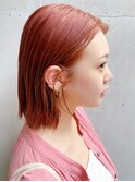 コーラルピンク/ボブ/個性的/*三軒茶屋駅