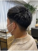 刈り上げアップバングツーブロックショート