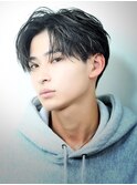 刈り上げツーブロック前下がりマッシュツイストスパイラルパーマ