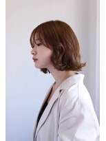 ソイクフ 四条大宮店(SOY-KUFU)&nbsp;大人可愛い20代30代40代前髪パーマグレーベージュ外はねボブ