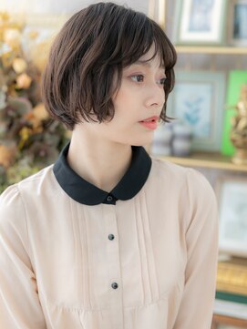 カバーヘア イヴ 戸頭店(COVER HAIR EVE) くすみカラーくせ毛風前下がりマッシュボブc3戸頭20代30代40代