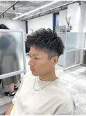 黒髪短髪ジェットツイストパーマ