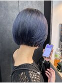 【GEEKS渋谷】ショートボブ/ネイビーブルー/伸ばしかけ/垢抜け