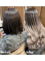 スタイル 横浜(STYLE)&nbsp;before/afterハイライトグラデーションロングエクステ８０本