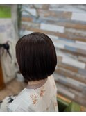 ノンブローカット前下がりショートボブ×インディゴネイビー