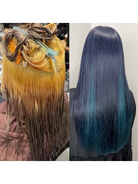 ネクスト 池袋(NEXT) ネイビーブルー/インナーカラー/エクステ