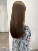 艶髪ロングヘア透明感カラーベージュ＊サラ艶ストレートヘア