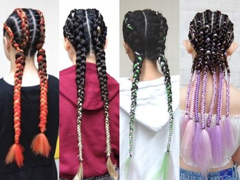 エクステ専門店ミキ 横浜店(MIKI)の写真/《ダンスイベント発表会・コンサートにも◎》コーンロウ片サイド￥3200ワンポイントエクステ大人気★横浜駅