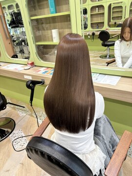 イオエ 西梅田(ioe) ブリーチなしカラー/髪質改善/ミルクティーベージュ/小顔ヘア