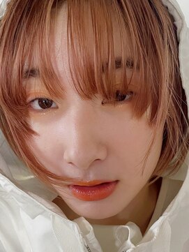  fit stand 千葉/ショートボブ/カット/パーマ/ダブルカラー/トリートメント/縮毛矯正 イメチェン/ピンクベージュ/アンブレラカラー[千葉]