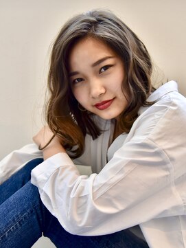 ヘアーリゾートテラス(hair resort terrasse) ボブディモード大人ボブ小顔ワンレン3Dカラーブルージュ御影