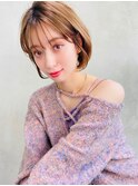 Liberte銀座 大人可愛い小顔ショートボブ×透明感ベージュ