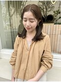 似合わせ小顔カット×外ハネミディ シルキーベージュ