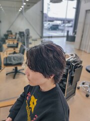 韓国ウルフ/髪質改善パーマ/センターパート/スパイラルパーマ