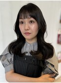 セミロング／地毛カラー／艶髪／夏／韓国巻き／レイヤーカット