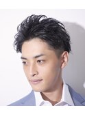 爽やかスーツ短髪アップバンクショートツーブロック20代30代