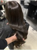 明るめオリーブグレージュカラー　髪質改善パールプラチナ