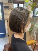 【Aily自由が丘】前髪なしハイライトボブ