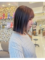ネオリーブアイム 横浜西口店(Neolive aim)&nbsp;切りっぱなしボブ透明感グレージュ横浜【成田】
