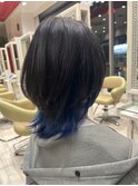 20代30代ウルフインナーカラー立体感小顔丸み乾かすだけ