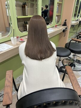 ノー バイ イオエ 西梅田(no. by ioe) ブリーチなしカラー/髪質改善/ミルクティーベージュ/小顔ヘア