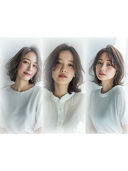 【頭皮と髪に優しい白髪染め】カット+オーガニックカラー+アロマスパ\9800！トレンド感ある仕上がりに♪