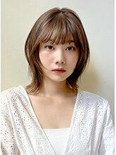 カナン(CANAAN) 【韓国スタイル】くびれヘアボブレイヤー×ミルクベージュ