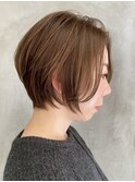 横浜西口ショートカットくびれショートベージュカラー韓国30代