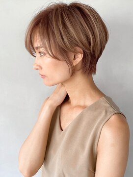 キリ 表参道(kyli) 艶感ココアベージュセミディ小顔カット斜めバング#300f1201