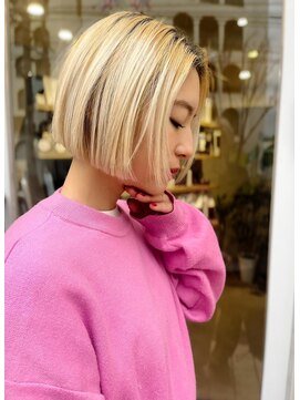 マル 薬院浄水店(MAR.co) 切りっぱなしボブ