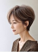 白髪ぼかし脱白髪染め大人ショート40代50代60代