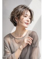 アッシュ 学芸大学店(Ash)&nbsp;ショートボブ/大人女性/アッシュベージュ/白髪ぼかし/脱白髪染め