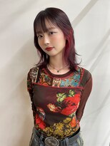 MARL矢場町　ブリーチ/ハイトーン/ダブルカラー/レイヤーカット/ボブ/ブリーチパーマ&nbsp;インナーカラーで上品に魅せるボルドーカラー