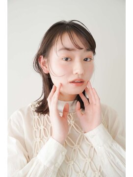 シェル 国分寺(shell) くびレイヤーエモージュ前髪モテベージュレイヤーミディ/国分寺