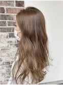 ロング×ハイライト×透け感ベージュ