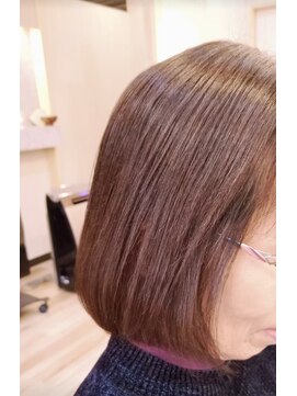 トランクゥイル(TranQuil) ブリーチなしカラー☆大人可愛いショコラブラウン×ボブスタイル